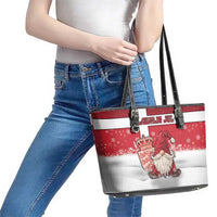 Denmark Christmas Leather Tote Bag Nisse Glaedelig Jul - Wonder Print Shop