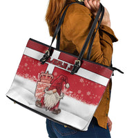 Denmark Christmas Leather Tote Bag Nisse Glaedelig Jul - Wonder Print Shop