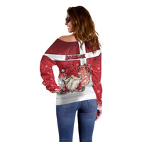 Denmark Christmas Off Shoulder Sweater Nisse Glaedelig Jul - Wonder Print Shop