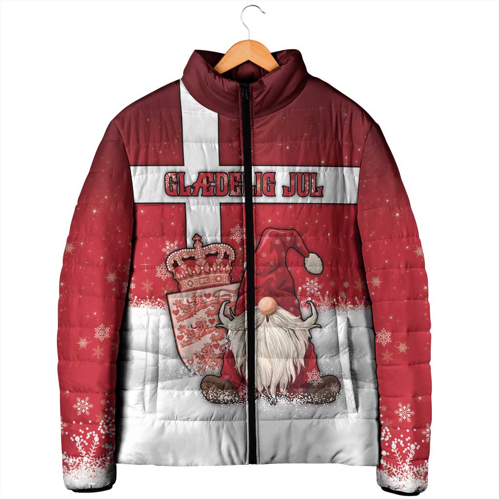 Denmark Christmas Padded Jacket Nisse Glaedelig Jul - Wonder Print Shop