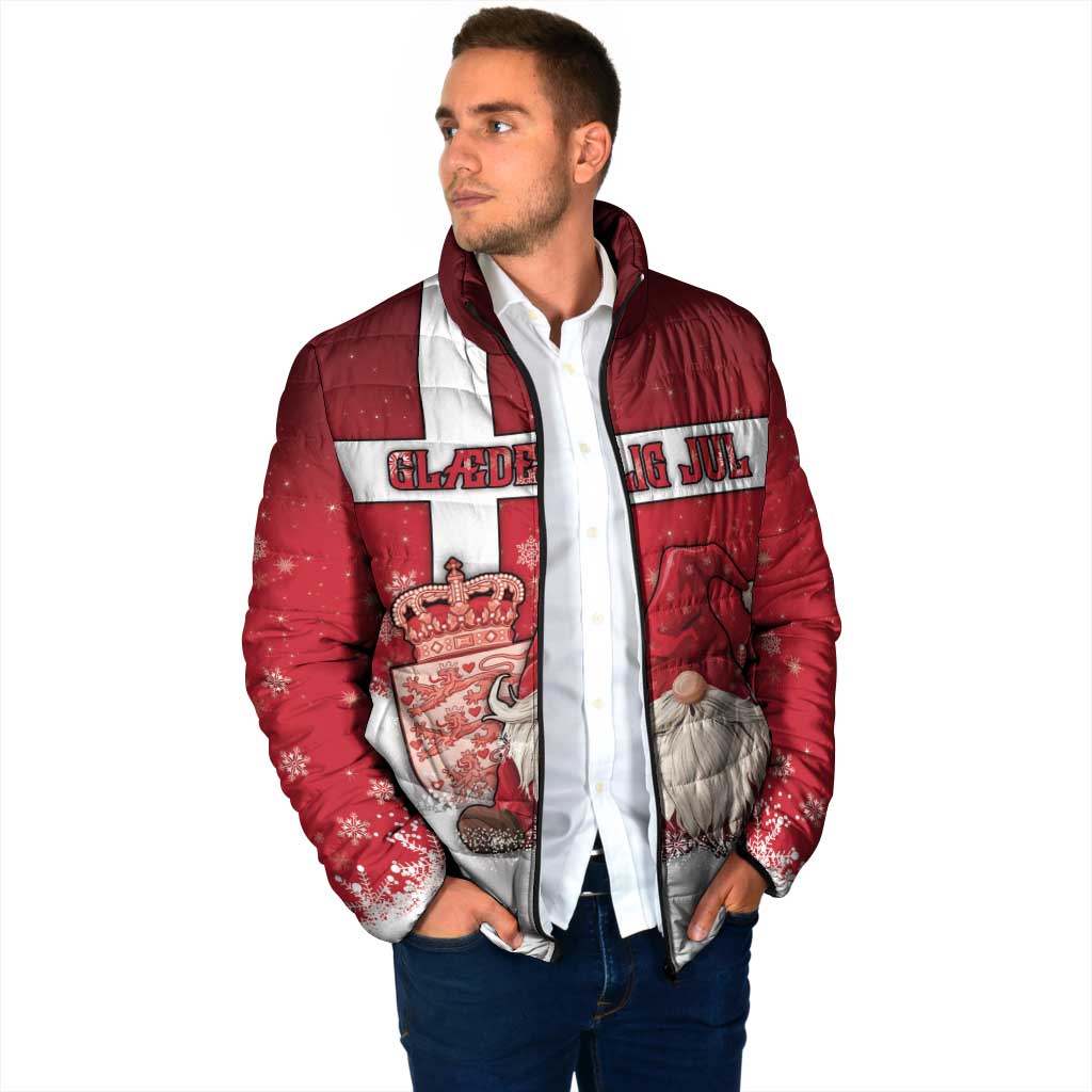 Denmark Christmas Padded Jacket Nisse Glaedelig Jul - Wonder Print Shop