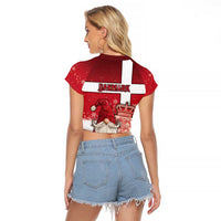 Denmark Christmas Raglan Cropped T Shirt Nisse Glaedelig Jul - Wonder Print Shop