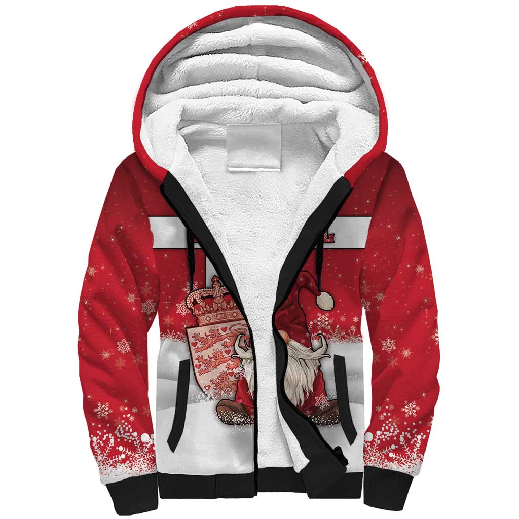 Denmark Christmas Sherpa Hoodie Nisse Glaedelig Jul - Wonder Print Shop