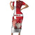 Denmark Christmas Short Sleeve Bodycon Dress Nisse Glaedelig Jul - Wonder Print Shop