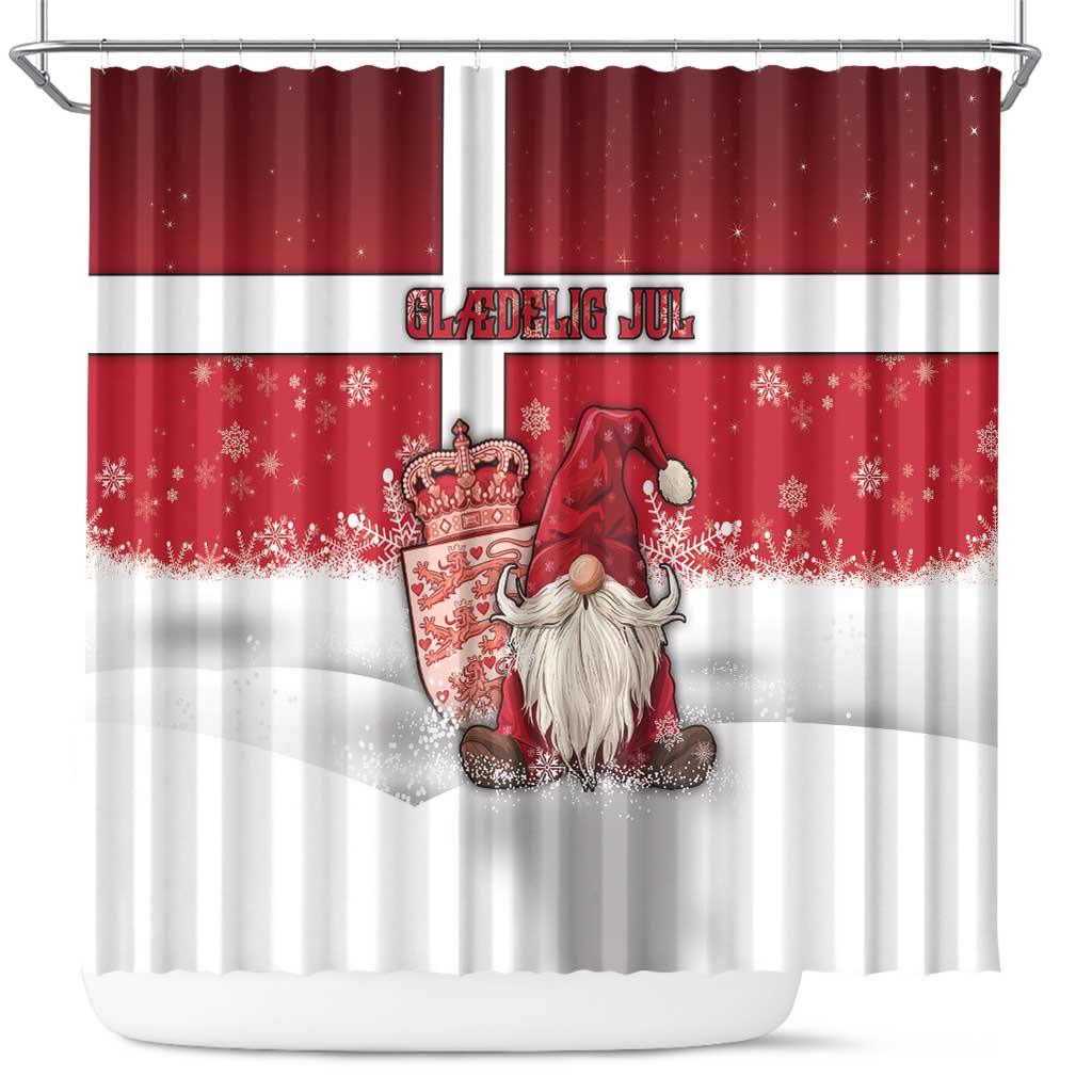 Denmark Christmas Shower Curtain Nisse Glaedelig Jul - Wonder Print Shop