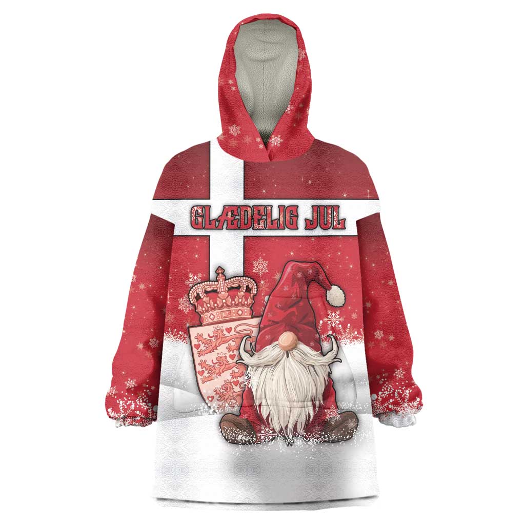 Denmark Christmas Wearable Blanket Hoodie Nisse Glaedelig Jul - Wonder Print Shop