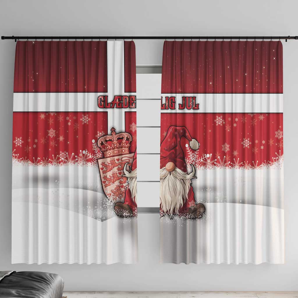 Denmark Christmas Window Curtain Nisse Glaedelig Jul - Wonder Print Shop