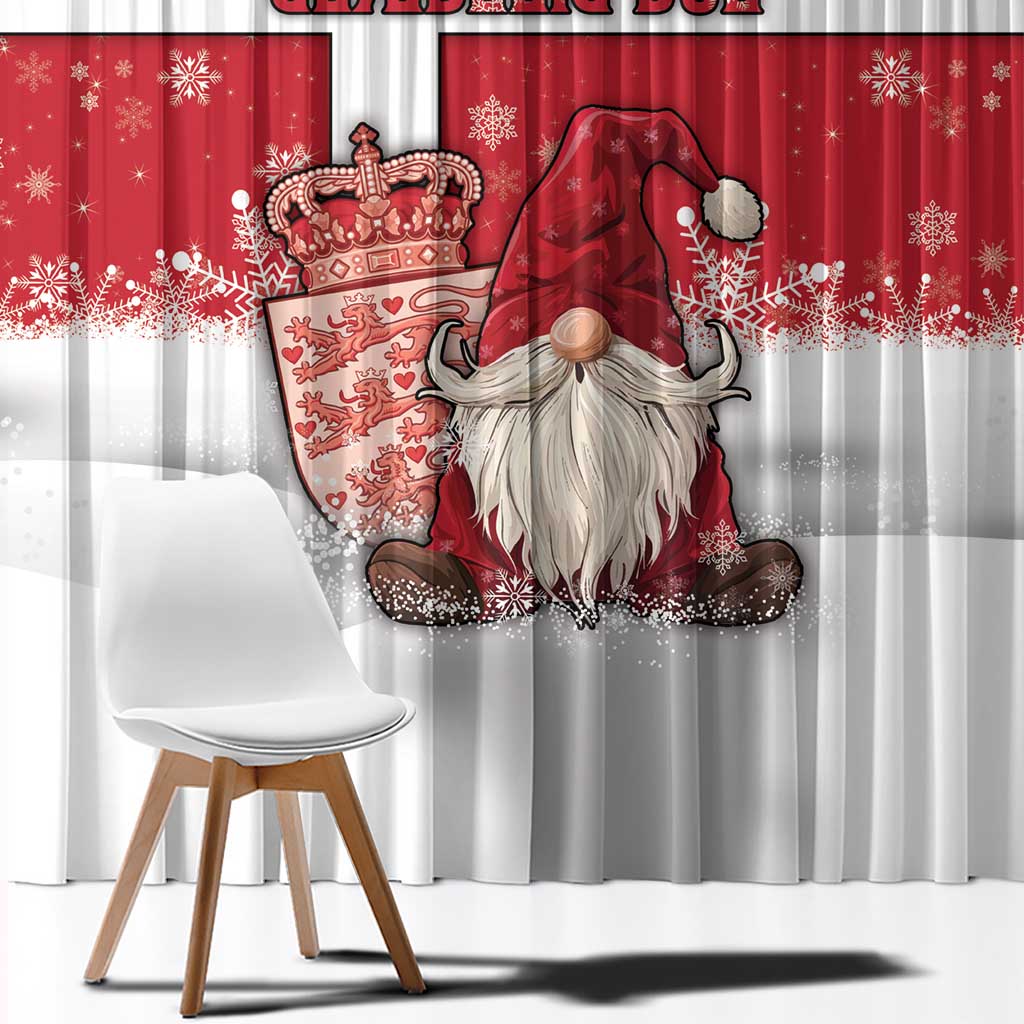 Denmark Christmas Window Curtain Nisse Glaedelig Jul - Wonder Print Shop