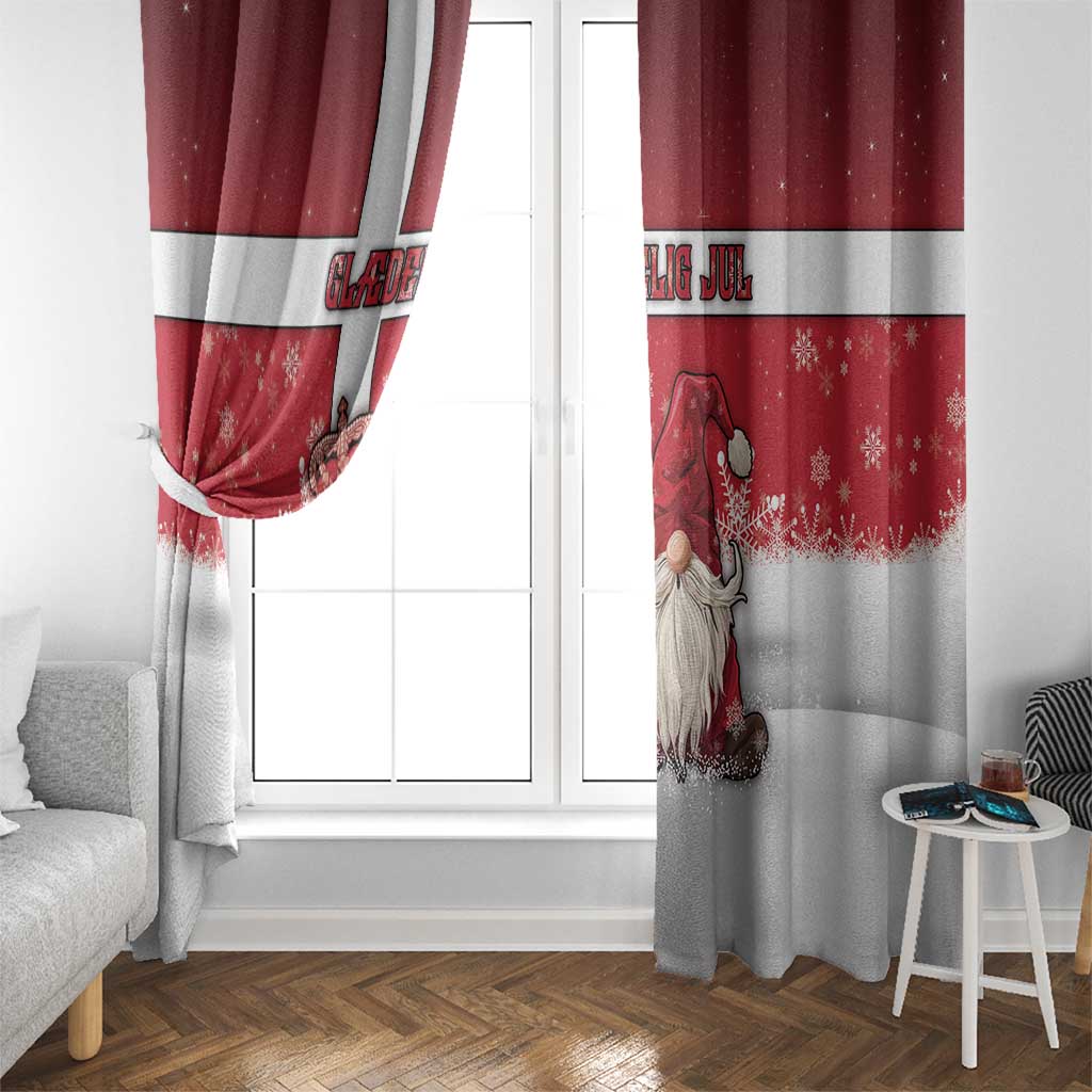 Denmark Christmas Window Curtain Nisse Glaedelig Jul - Wonder Print Shop