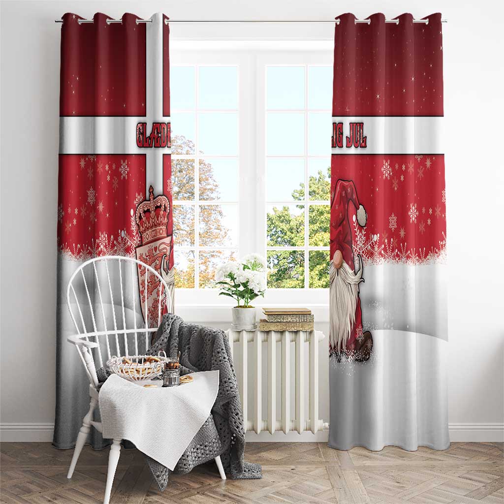 Denmark Christmas Window Curtain Nisse Glaedelig Jul - Wonder Print Shop
