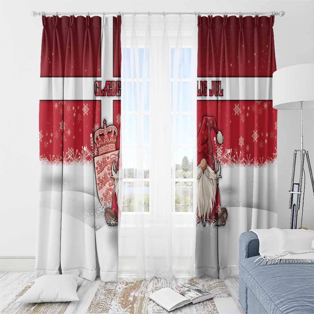 Denmark Christmas Window Curtain Nisse Glaedelig Jul - Wonder Print Shop