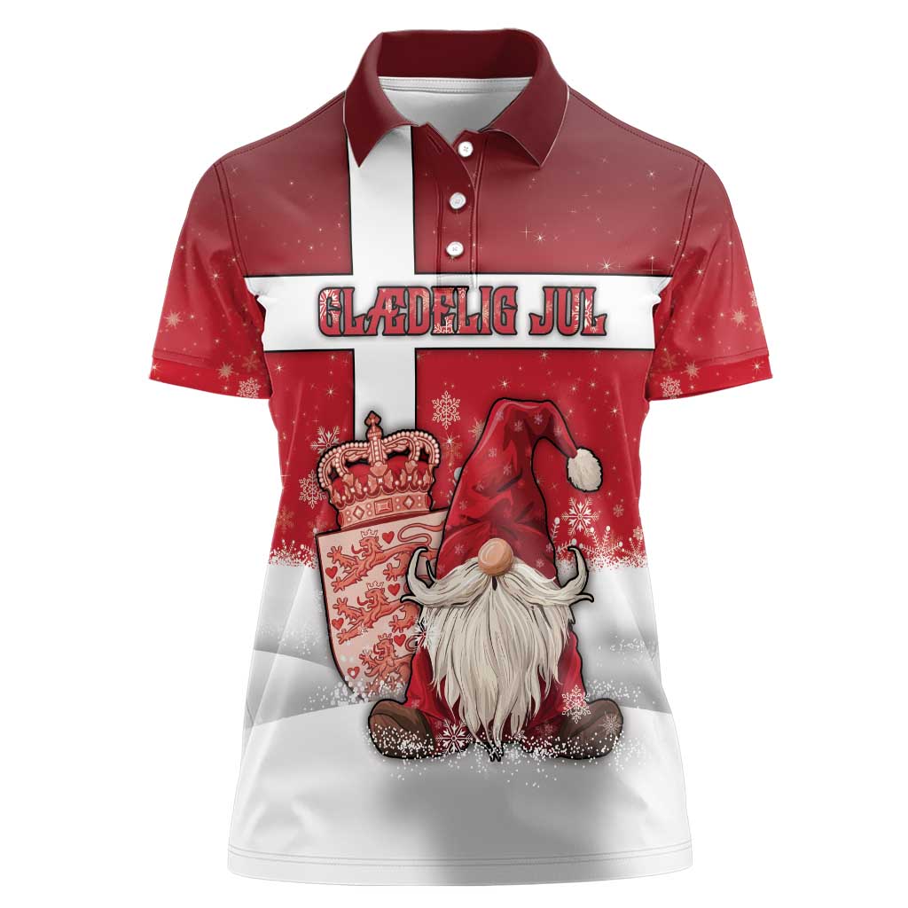 Denmark Christmas Women Polo Shirt Nisse Glaedelig Jul - Wonder Print Shop
