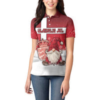 Denmark Christmas Women Polo Shirt Nisse Glaedelig Jul - Wonder Print Shop