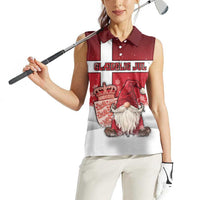 Denmark Christmas Women Sleeveless Polo Shirt Nisse Glaedelig Jul - Wonder Print Shop