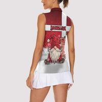 Denmark Christmas Women Sleeveless Polo Shirt Nisse Glaedelig Jul - Wonder Print Shop