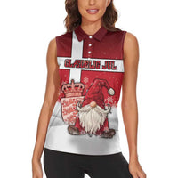 Denmark Christmas Women Sleeveless Polo Shirt Nisse Glaedelig Jul - Wonder Print Shop