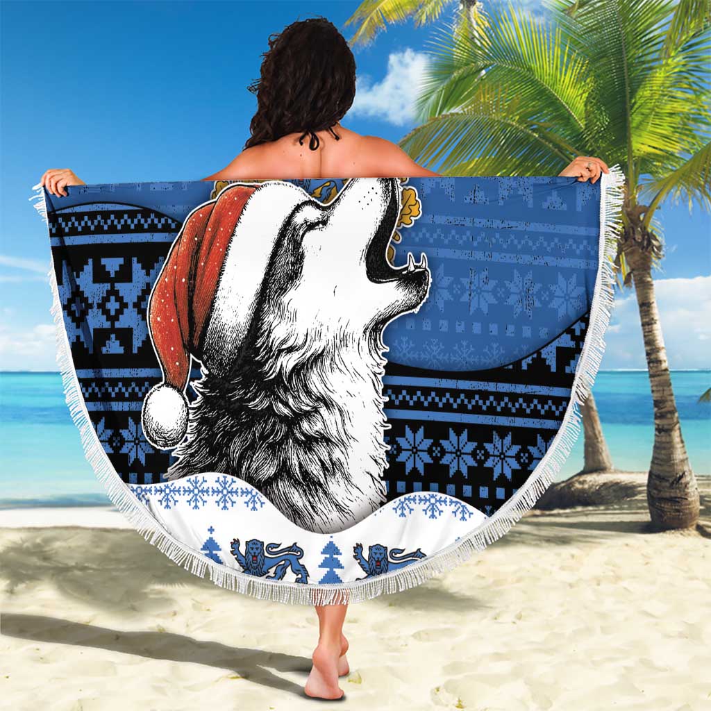 Estonia Christmas Beach Blanket Haid Joule - Wonder Print Shop