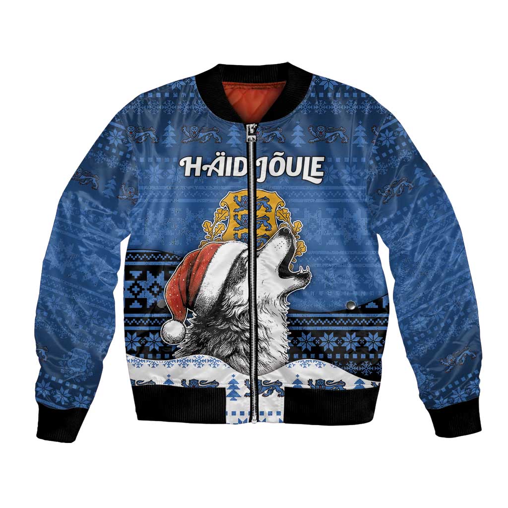 Personalized Estonia Christmas Bomber Jacket Haid Joule - Wonder Print Shop