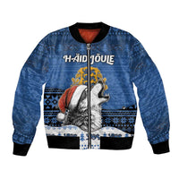 Personalized Estonia Christmas Bomber Jacket Haid Joule - Wonder Print Shop