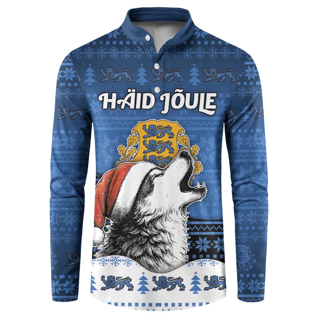 Personalized Estonia Christmas Button Sweatshirt Haid Joule - Wonder Print Shop