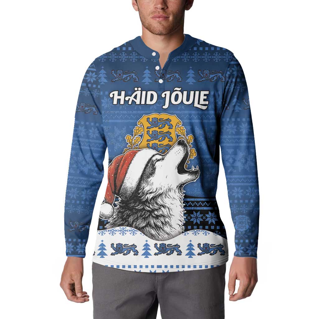 Personalized Estonia Christmas Button Sweatshirt Haid Joule - Wonder Print Shop