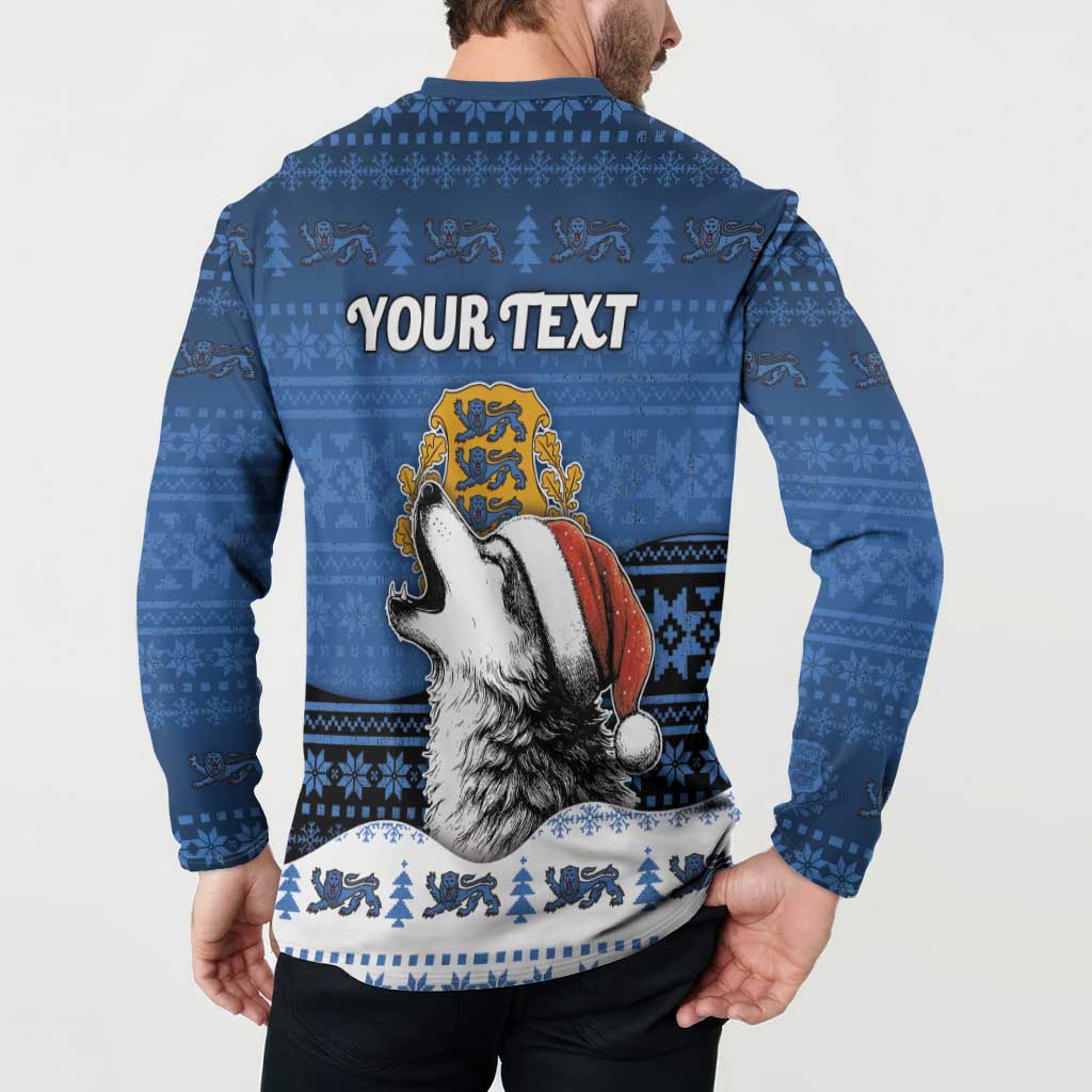 Personalized Estonia Christmas Button Sweatshirt Haid Joule - Wonder Print Shop