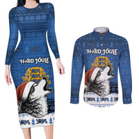 Personalized Estonia Christmas Couples Matching Long Sleeve Bodycon Dress and Long Sleeve Button Shirt Haid Joule - Wonder Print Shop