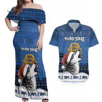 Personalized Estonia Christmas Couples Matching Off Shoulder Maxi Dress and Hawaiian Shirt Haid Joule - Wonder Print Shop