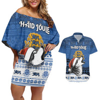 Personalized Estonia Christmas Couples Matching Off Shoulder Short Dress and Hawaiian Shirt Haid Joule - Wonder Print Shop