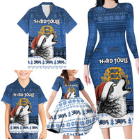 Personalized Estonia Christmas Family Matching Long Sleeve Bodycon Dress and Hawaiian Shirt Haid Joule - Wonder Print Shop
