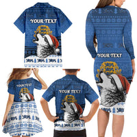 Personalized Estonia Christmas Family Matching Long Sleeve Bodycon Dress and Hawaiian Shirt Haid Joule - Wonder Print Shop