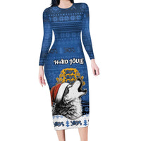 Personalized Estonia Christmas Family Matching Long Sleeve Bodycon Dress and Hawaiian Shirt Haid Joule - Wonder Print Shop