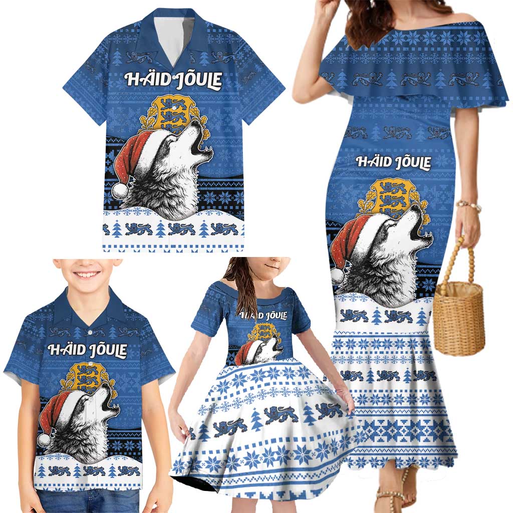 Personalized Estonia Christmas Family Matching Mermaid Dress and Hawaiian Shirt Haid Joule - Wonder Print Shop
