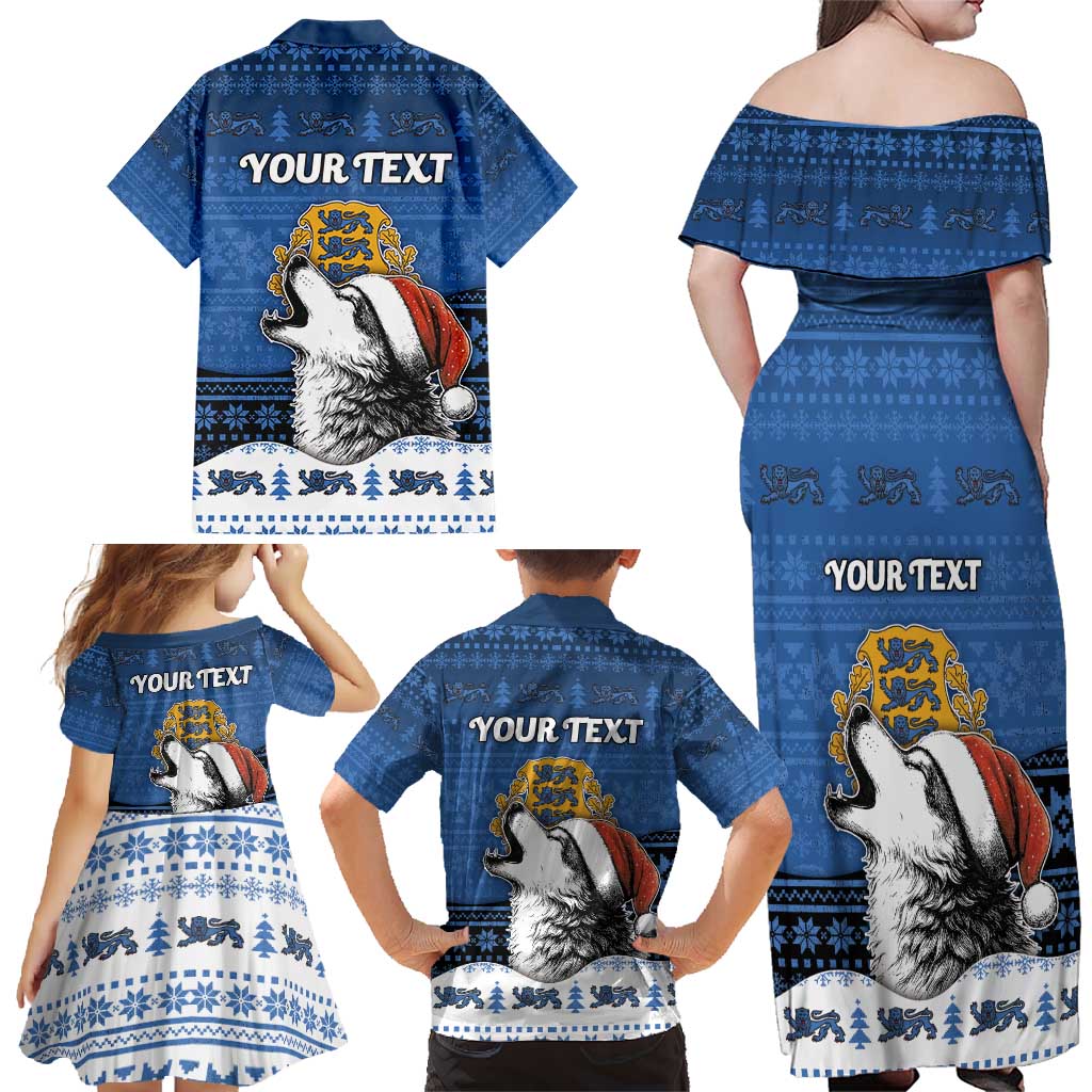 Personalized Estonia Christmas Family Matching Off Shoulder Maxi Dress and Hawaiian Shirt Haid Joule - Wonder Print Shop