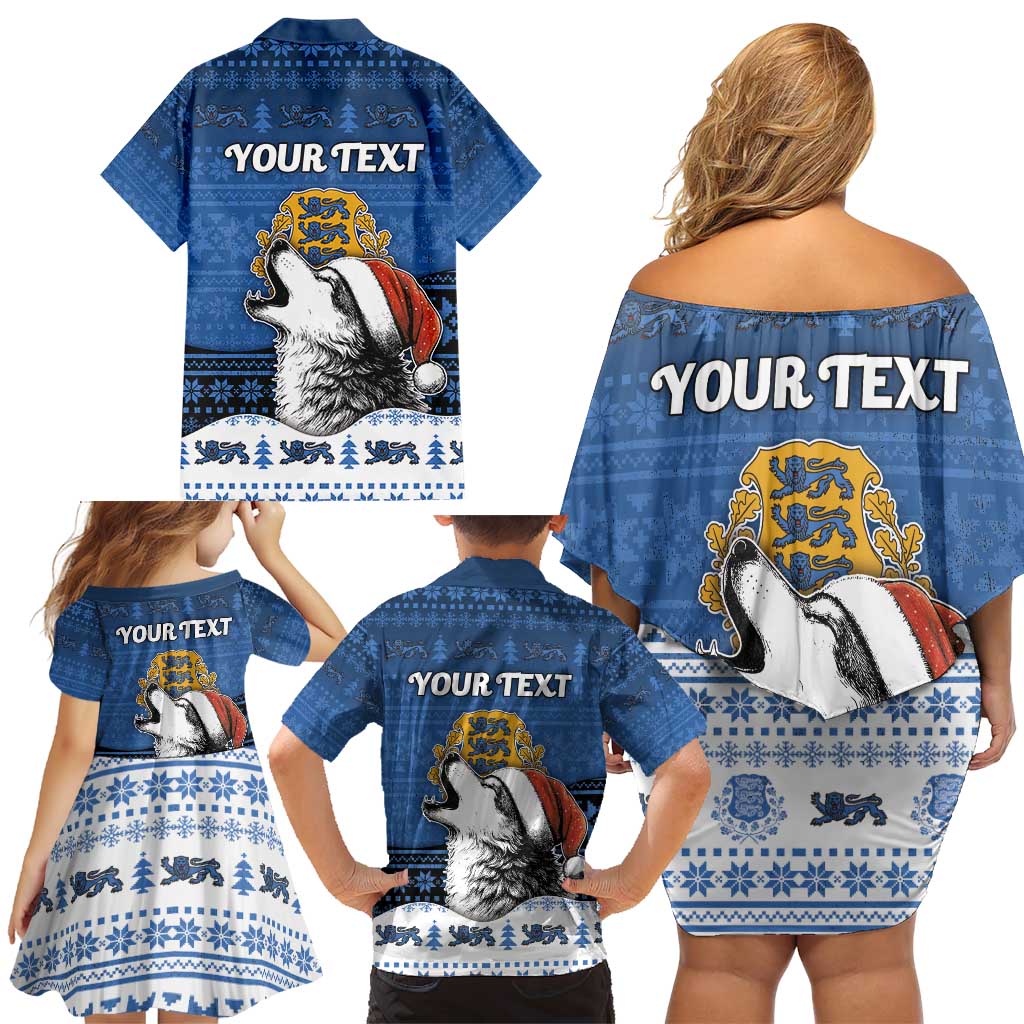 Personalized Estonia Christmas Family Matching Off Shoulder Short Dress and Hawaiian Shirt Haid Joule - Wonder Print Shop