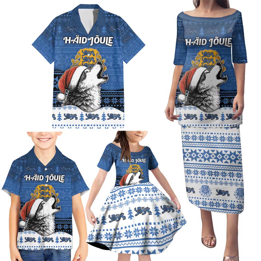 Personalized Estonia Christmas Family Matching Puletasi and Hawaiian Shirt Haid Joule - Wonder Print Shop