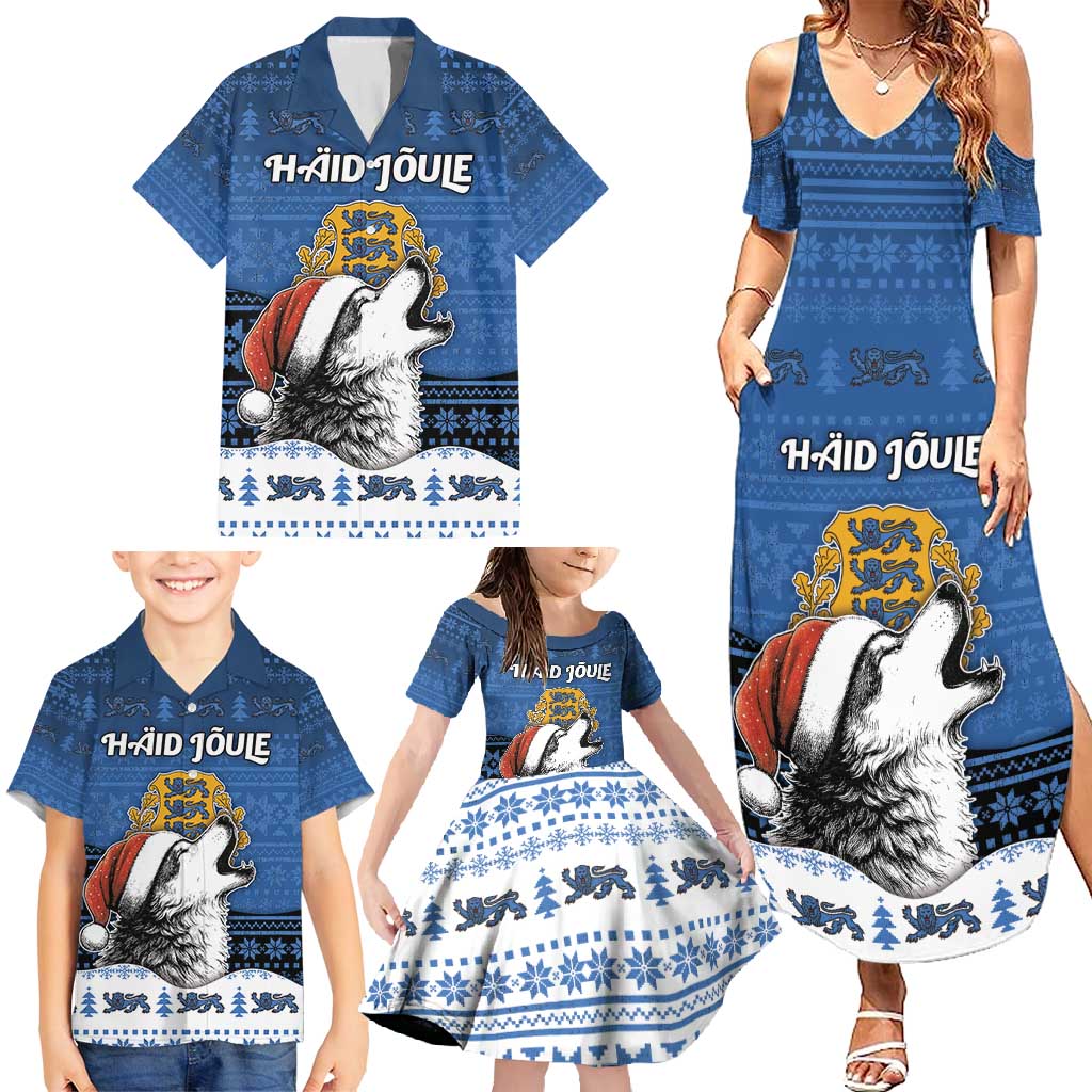 Personalized Estonia Christmas Family Matching Summer Maxi Dress and Hawaiian Shirt Haid Joule - Wonder Print Shop