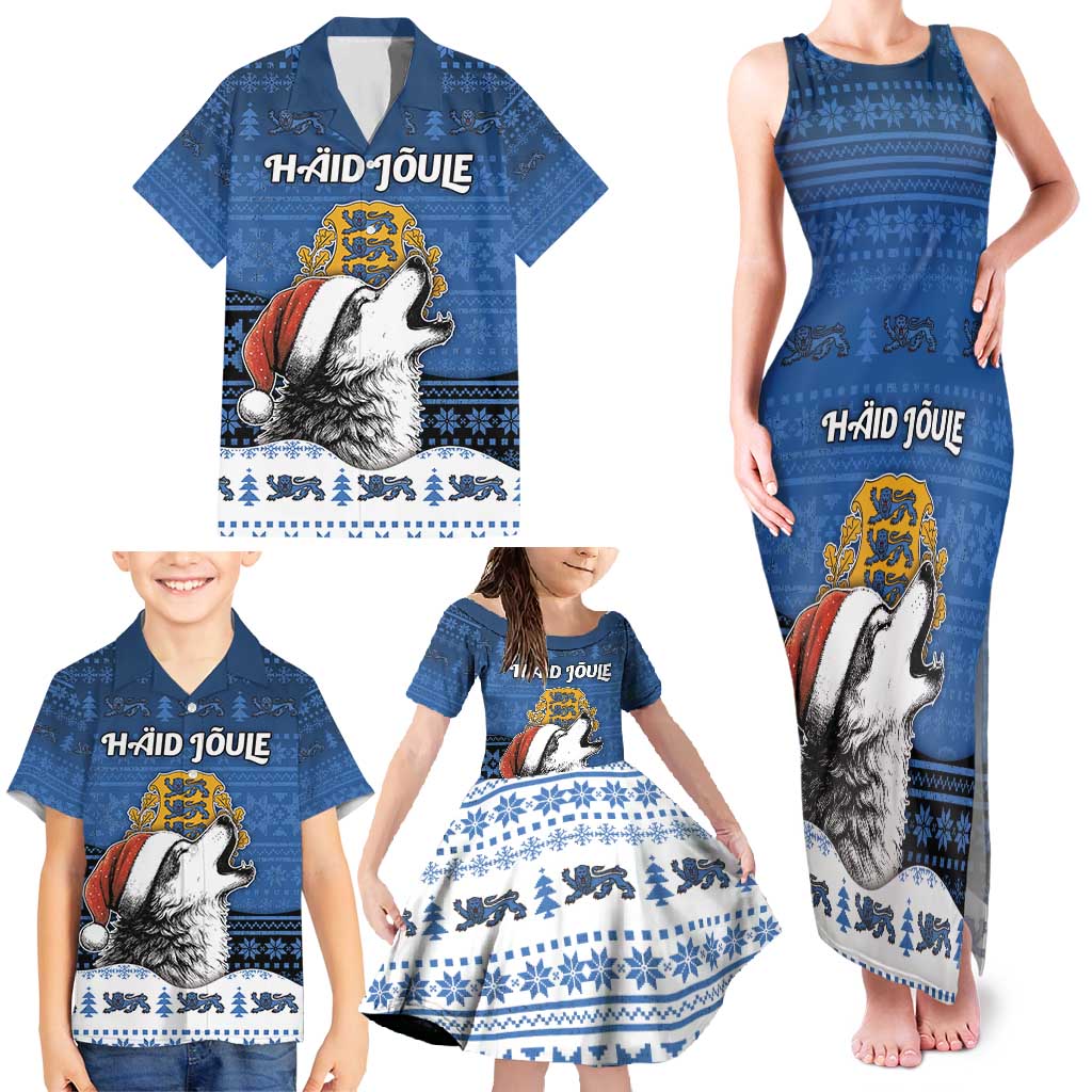Personalized Estonia Christmas Family Matching Tank Maxi Dress and Hawaiian Shirt Haid Joule - Wonder Print Shop