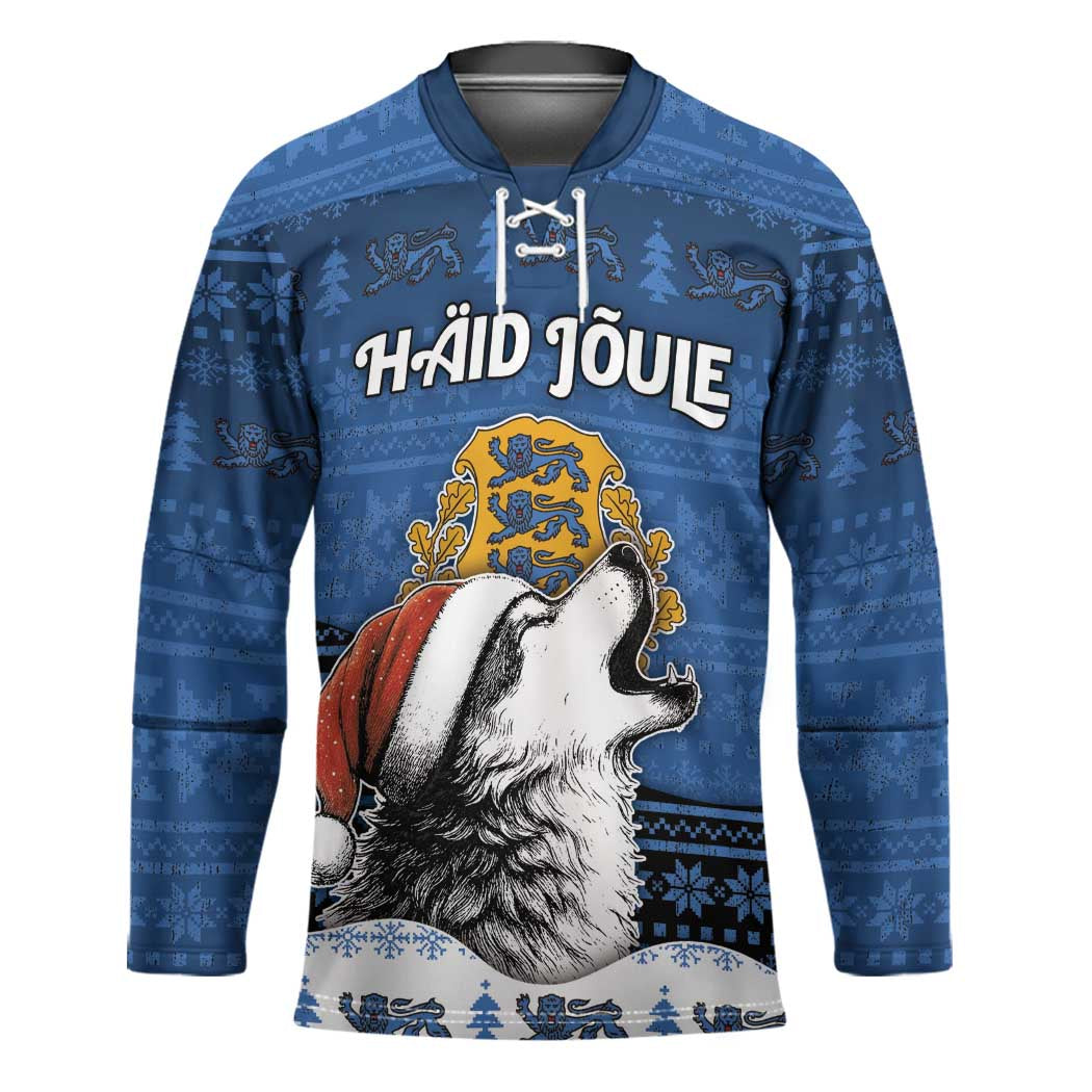 Personalized Estonia Christmas Hockey Jersey Haid Joule - Wonder Print Shop