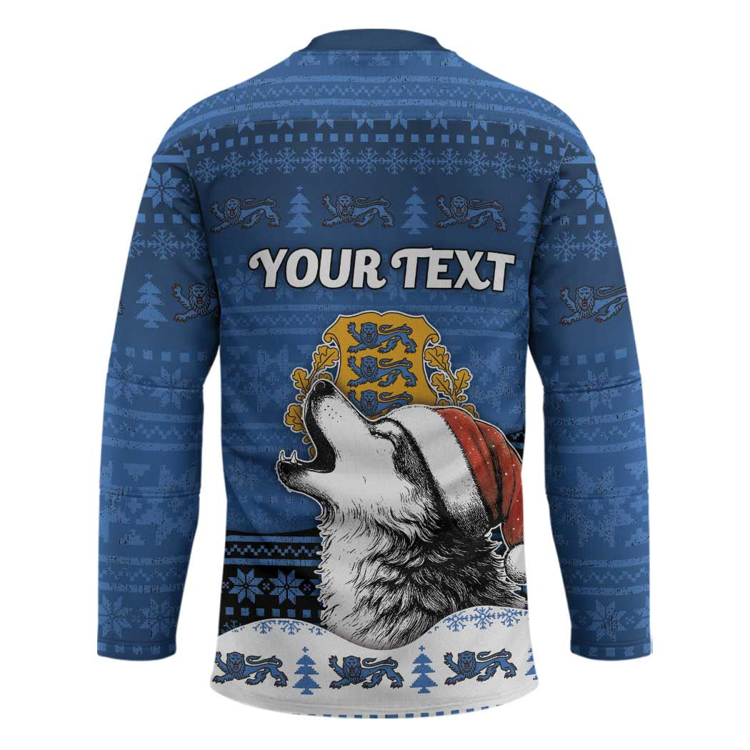 Personalized Estonia Christmas Hockey Jersey Haid Joule - Wonder Print Shop