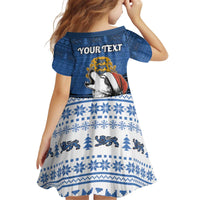 Personalized Estonia Christmas Kid Short Sleeve Dress Haid Joule - Wonder Print Shop