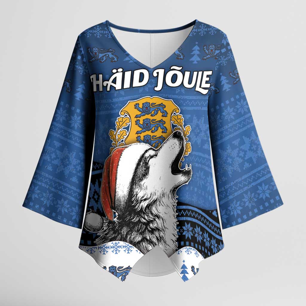 Personalized Estonia Christmas Kimono Sleeve Blouse Haid Joule - Wonder Print Shop