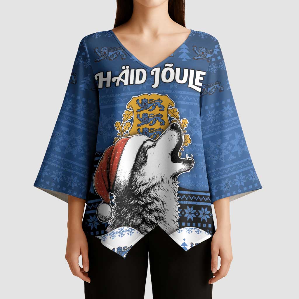 Personalized Estonia Christmas Kimono Sleeve Blouse Haid Joule - Wonder Print Shop