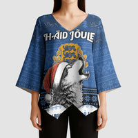 Personalized Estonia Christmas Kimono Sleeve Blouse Haid Joule - Wonder Print Shop