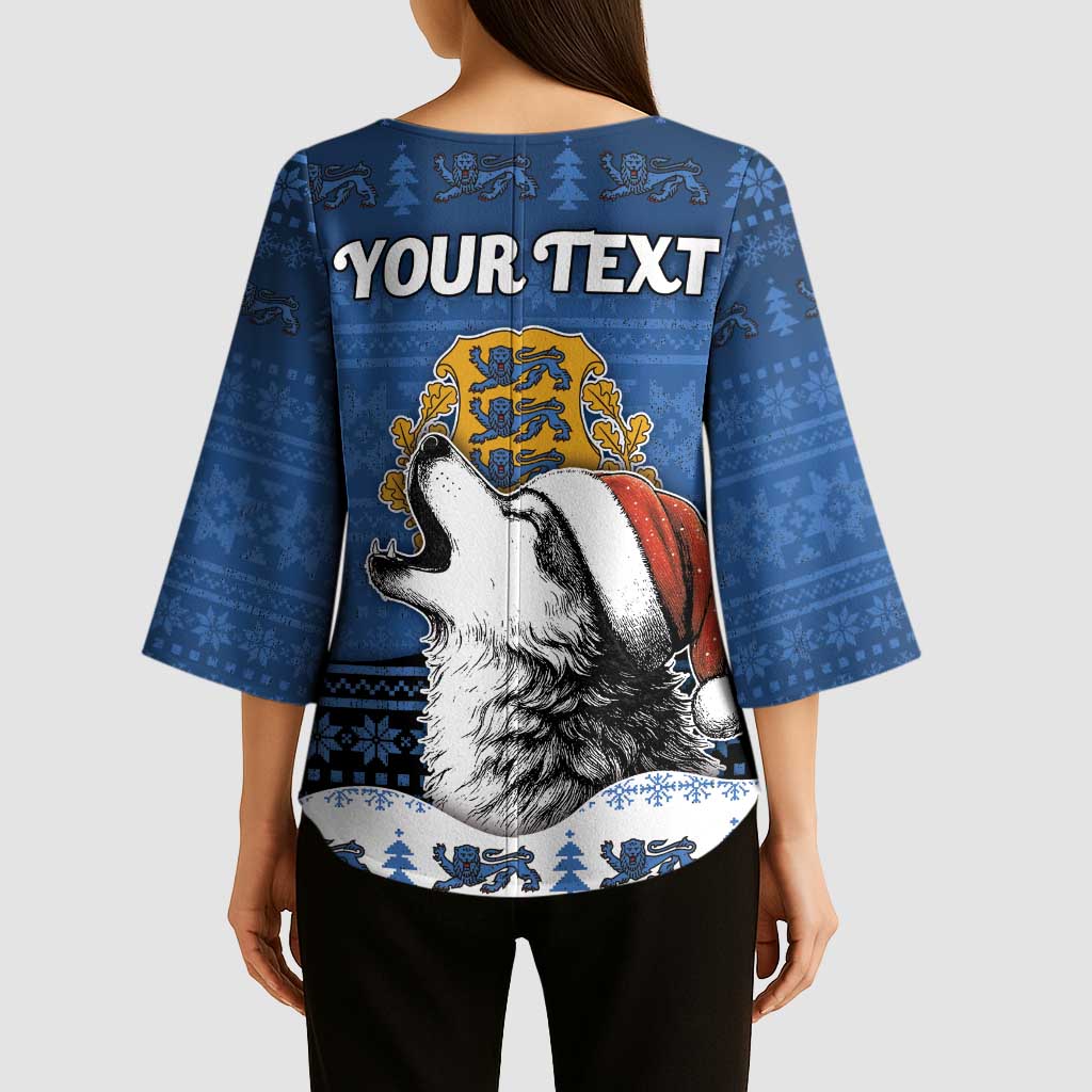 Personalized Estonia Christmas Kimono Sleeve Blouse Haid Joule - Wonder Print Shop