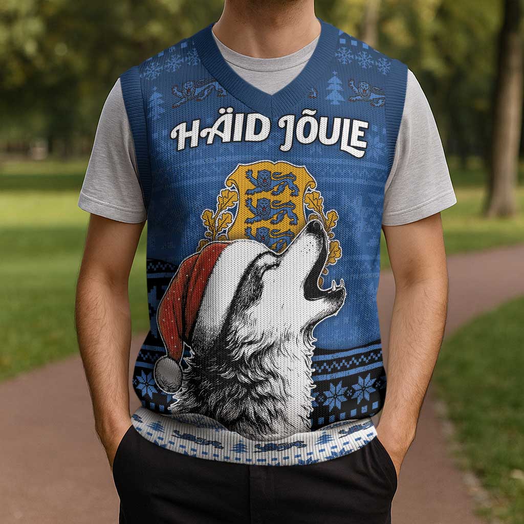 Personalized Estonia Christmas Knitted V-Neck Vest Haid Joule - Wonder Print Shop