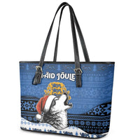 Estonia Christmas Leather Tote Bag Haid Joule - Wonder Print Shop