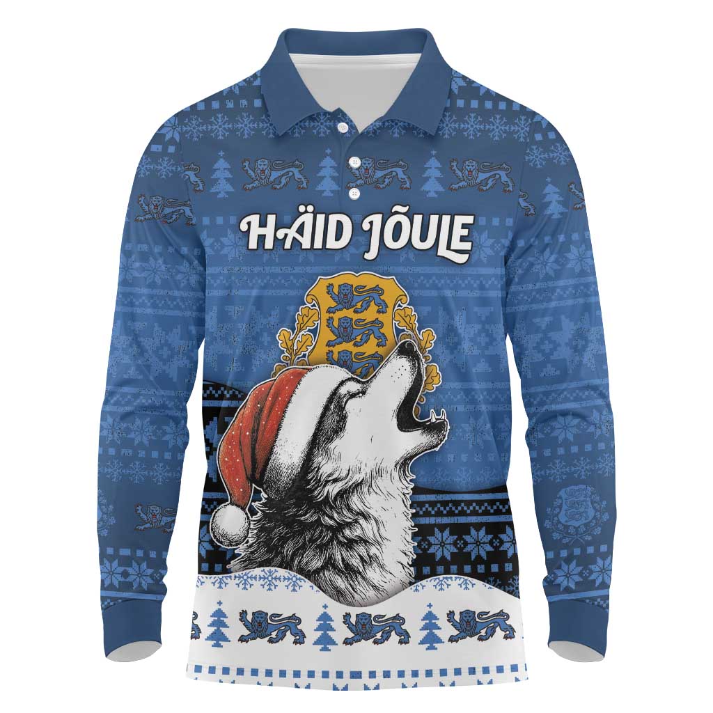 Personalized Estonia Christmas Long Sleeve Polo Shirt Haid Joule - Wonder Print Shop