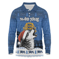 Personalized Estonia Christmas Long Sleeve Polo Shirt Haid Joule - Wonder Print Shop