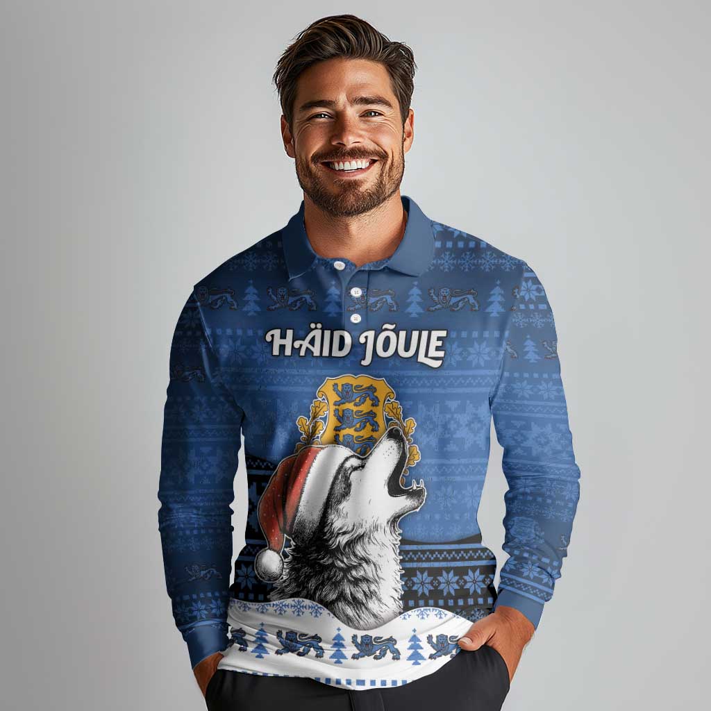 Personalized Estonia Christmas Long Sleeve Polo Shirt Haid Joule - Wonder Print Shop
